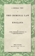 Cover: A General View of the Criminal Law of England - Lawbook Exchange, Ltd.