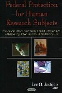 Abbildung von: Federal Protection for Human Research Subjects - Nova Science Publishers Inc
