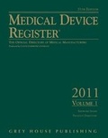 Cover: Medical Device Register 2011 - Grey House Publishing