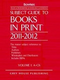 Cover: Subject Guide to Books in Print 6 Volume Set 2011/12 - Grey House Publishing