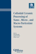 Cover: Colloidal Ceramic Processing of Nano-, Micro-, and Macro-Particulate Systems - Wiley