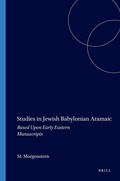 Cover: Studies in Jewish Babylonian Aramaic - Eisenbrauns