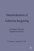 Cover: Decentralization of Collective Bargaining - Palgrave Macmillan