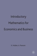 Cover: Introductory Mathematics for Economics and Business - Palgrave Macmillan