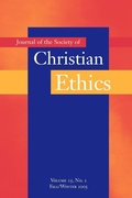 Cover: Journal of the Society of Christian Ethics - Georgetown University Press