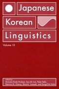 Cover: Japanese/Korean Linguistics, Volume 13 - Centre for the Study of Language & Information