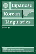 Cover: Japanese/Korean Linguistics, Volume 19 - Centre for the Study of Language & Information
