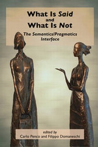 Enlarge image Cover: What is Said and What is Not - Centre for the Study of Language & Information
