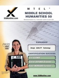 Cover: MTEL Middle School Humanities 50 Teacher Certification Test Prep Study Guide - XAMONLINE.COM