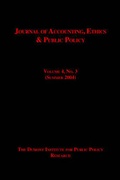 Cover: Journal of Accounting, Ethics & Public Policy - Pagefree Publishing