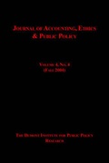 Cover: Journal of Accounting, Ethics & Public Policy Vol. 4, No. 4 - Pagefree Publishing
