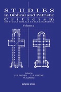 Cover: Studies in Biblical and Patristic Criticism (Vol 2) - Gorgias Press
