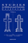 Cover: Studies in Biblical and Patristic Criticism (Vol 4) - Gorgias Press
