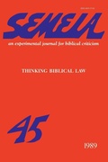 Cover: Semeia 45 - Society of Biblical Literature