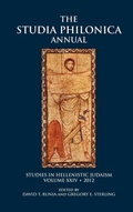 Cover: Studia Philonica Annual XXIV, 2012 - Society of Biblical Literature