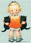 Cover: Little Girl with Kittens - Birthday Greeting Card - Laughing Elephant