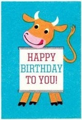 Cover: Cheerful Cow Birthday Card - Laughing Elephant