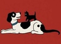 Cover: Cat and Dog Friendship Greeting Card - Laughing Elephant
