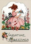 Cover: Little Girl with Lacy Bouquet Valentine's Greeting Card - Laughing Elephant