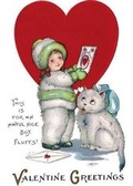 Cover: Girl in Snowsuit and Kitty Valentine's Day Card - Laughing Elephant