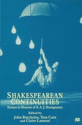 Cover: Shakespearean Continuities - Palgrave Macmillan