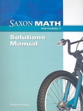 Cover: Saxon Math Intermediate 3: Solutions Manual - Saxon Publishers