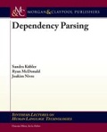 Cover: Dependency Parsing - Morgan & Claypool Publishers