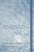 Cover: Actuality and Provisionality - Wipf & Stock Publishers