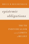Cover: Epistemic Obligations - Baylor University Press
