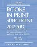 Cover: Books in Print Supplement, 2012/13 - Grey House Publishing