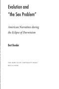 Cover: Evolution and 'the Sex Problem' - The Kent State University Press