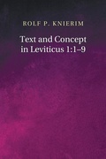 Cover: Text and Concept in Leviticus 1 - Wipf & Stock Publishers