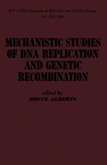 Cover: mechanistic studies of DNA replication and genetic recombination - Academic Press