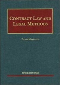 Abbildung von: Contract Law and Legal Methods - Foundation Press
