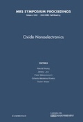 Cover: Oxide Nanoelectronics: Volume 1292 - Materials Research Society