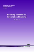 Cover: Learning to Rank for Information Retrieval - now publishers Inc