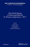 Cover: Rare-Earth Doping of Advanced Materials for Photonic Applications - 2011: Volume 1342 - Materials Research Society