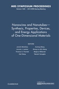 Cover: Nanowires and Nanotubes - Synthesis, Properties, Devices, and Energy Applications of One-Dimensional Materials: Volume 1439 - Materials Research Society