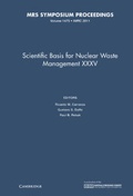 Cover: Scientific Basis for Nuclear Waste Management XXXV: Volume 1475 - Materials Research Society