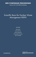 Cover: Scientific Basis for Nuclear Waste Management XXXVI: Volume 1518 - Materials Research Society