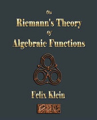 Abbildung von: On Riemann's Theory Of Algebraic Functions - Rough Draft Printing