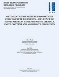 Cover: Optimization of Mixture Proportions for Concrete Pavements Influence of Supplementary Cementitious Materials, Paste Content and Aggregate Gradation - Purdue University Press