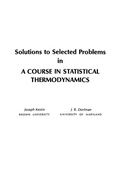 Cover: Solutions to Selected Problems in A Course in Statistical Thermodynamics - Academic Press