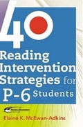 Cover: 40 Reading Intervention Strategies for Prep-6 Students - Hawker Brownlow Education Pty Ltd