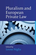 Cover: Pluralism and European Private Law - Hart Publishing
