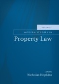 Cover: Modern Studies in Property Law - Volume 7 - Hart Publishing
