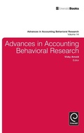 Cover: Advances in Accounting Behavioral Research - Emerald Group Publishing Limited