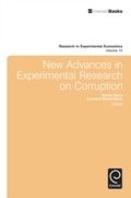 Cover: New Advances in Experimental Research on Corruption - Emerald Publishing Limited