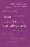 Cover: Brief Counselling:Narratives and Solutions - Red Globe Press