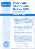 Cover: Poor Law Documents Before 1834 - Federation of Family History Societies (Publications)
